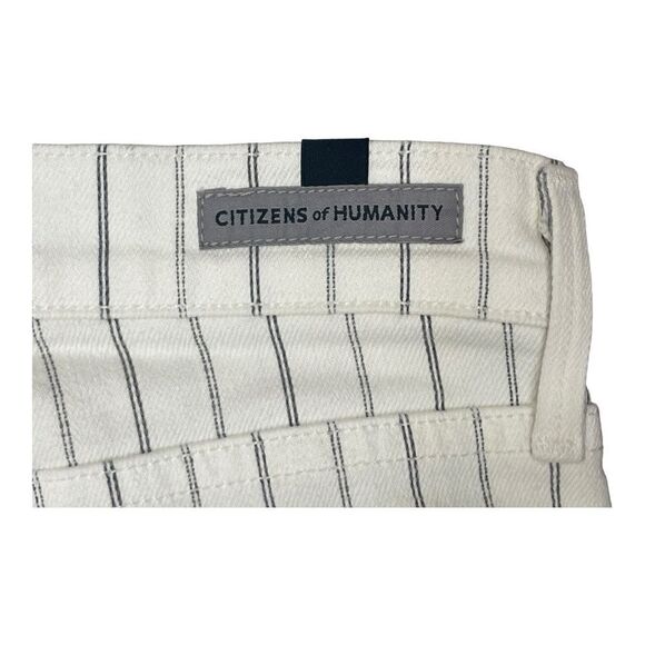 Citizens of Humanity Rocket Crop High Skinny Black White Striped Jeans Sz 26 EUC - Picture 7 of 8